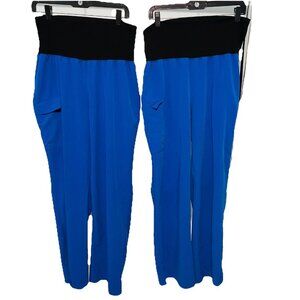 AVE Maternity Pants Size Large Blue Nurse Scrubs Elastic Waist Uniform (2 Total)
